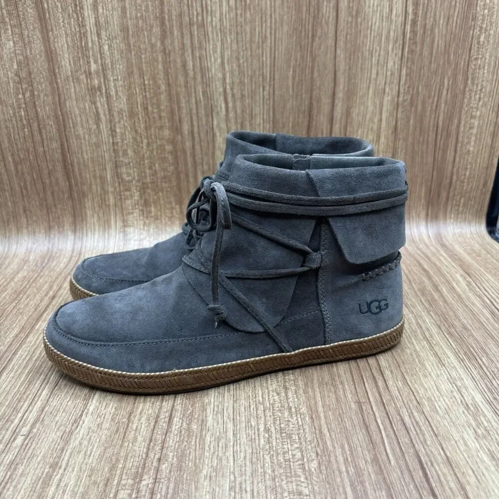 UGG AUSTRALIA Womens SZ 7.5 Soft Suede ANKLE Boot 1019129 Taupe Gray